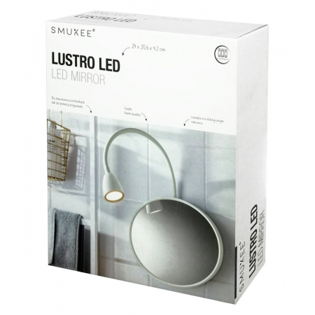 Lustro LED Podświetlane Białe Owalne Smukke